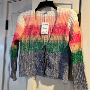 Free People colorful medium cardigan